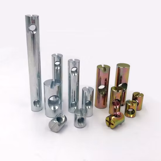 배럴 볼트 크로스 은못 침대용 슬롯 피팅 유아용 침대 의자 수평 구멍 너트 해머 내장 너트